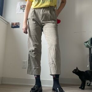 Vintage corduroy mid-rise ankle length beige pants